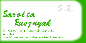 sarolta rusznyak business card